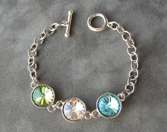 Mothers Birthstone Bracelet, Grandmother Gift, Mothers Day from Daughter, Grandma Birthstone Jewelry, Personalized Gift for Mom Bracelet