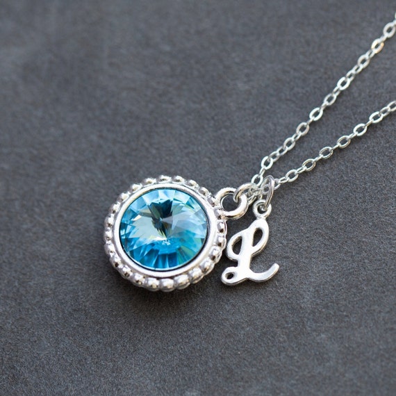 Mother's Necklace, Personalized Mother's Day Gift, Push Present, Birthstone Pendant Necklace, Initial Jewelry
