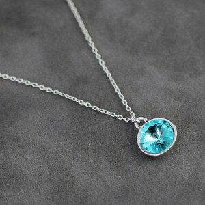 Blue Zircon Necklace, December Birthstone Necklace, Blue Topaz Jewelry, December Birthstone Jewelry, Blue Topaz Necklace image 2