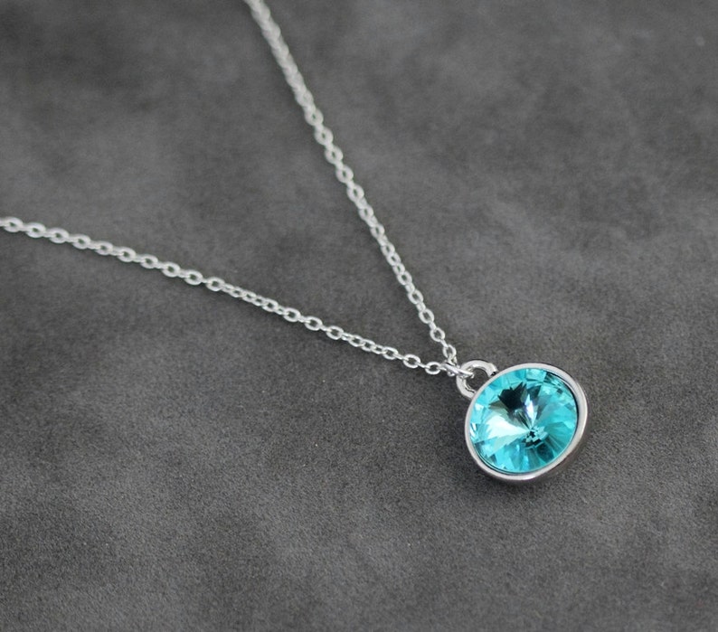 Blue Zircon Necklace, December Birthstone Necklace, Blue Topaz Jewelry, December Birthstone Jewelry, Blue Topaz Necklace image 2