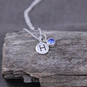 September Birthday Gift for Her, Personalized Jewelry with Birthstone, Initial Necklace, Sapphire Jewelry, Birthday Present, Women, Friend image 6