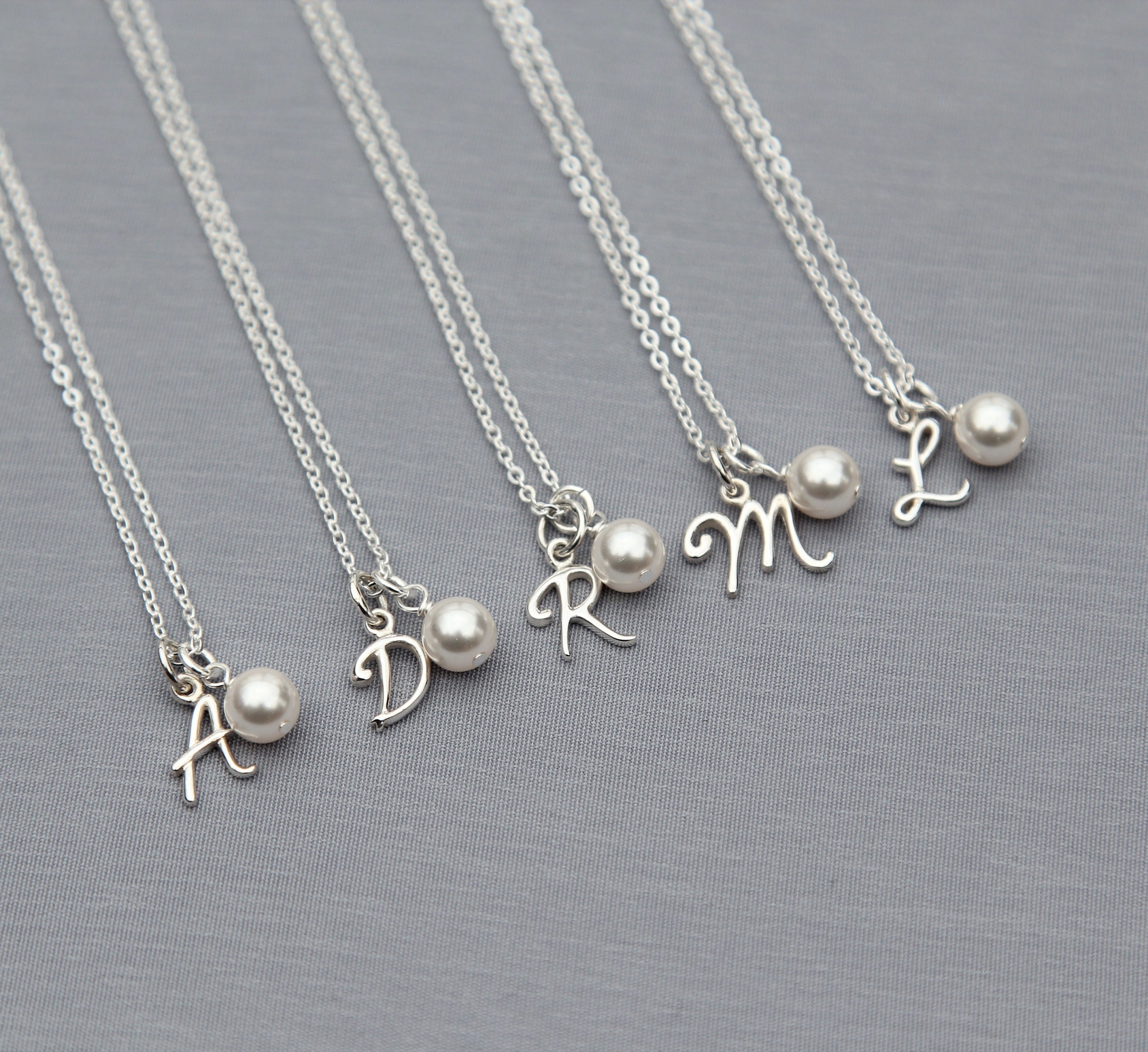 Sterling Silver Bridesmaids Jewelry Personalized Bridesmaid Etsy