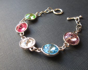 Custom Birthstone Bracelet for Mom, Grandma, Mother's Day Gift, Grandmother's Jewelry, Personalized Mom's Jewelry