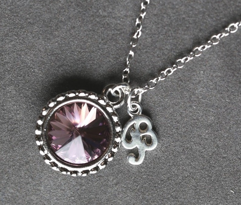 Custom Initial Necklace Personalized Bridesmaids Gifts Set of 5 Five Silver Rhinestone Crystal Monogram Necklaces