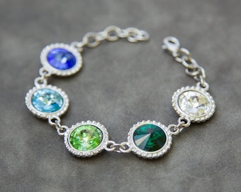 Custom Birthstone Bracelet, Mother's Bracelet, Grandmother Gift for Mom Birthstone Jewelry, Grandmother's Bracelet