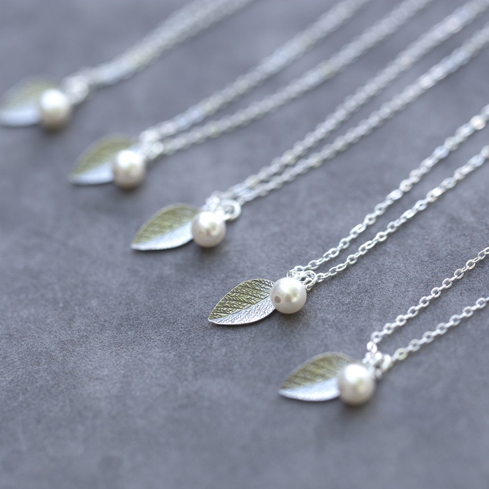 Bridesmaid Jewelry Leaf Set of 8 Bridal Party Gift Spring Etsy
