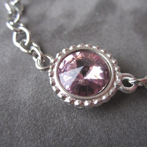 June Birthstone Bracelet, Swarovski Crystal Birthstone Jewelry, Silver, Light Purple, Amethyst, Alexandrite Bracelet