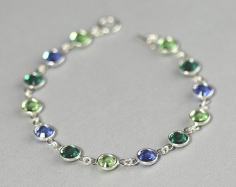 Custom Crystal Birthstone Bracelet, Personalized Bracelet, Mother's Bracelet, Birthstone Jewelry Grandmother's Bracelet