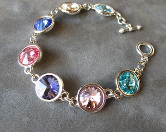 Personalized Birthstone Mother's Bracelet, Custom Grandmother's Jewelry, Mother's Day Gift Jewelry, Birthstone Bracelet