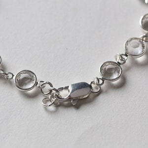 Aquamarine Bracelet, March Birthstone Bracelet, Aquamarine Jewelry, Silver, March Birthstone Jewelry, Light Pale Blue Crystal Bracelet image 4