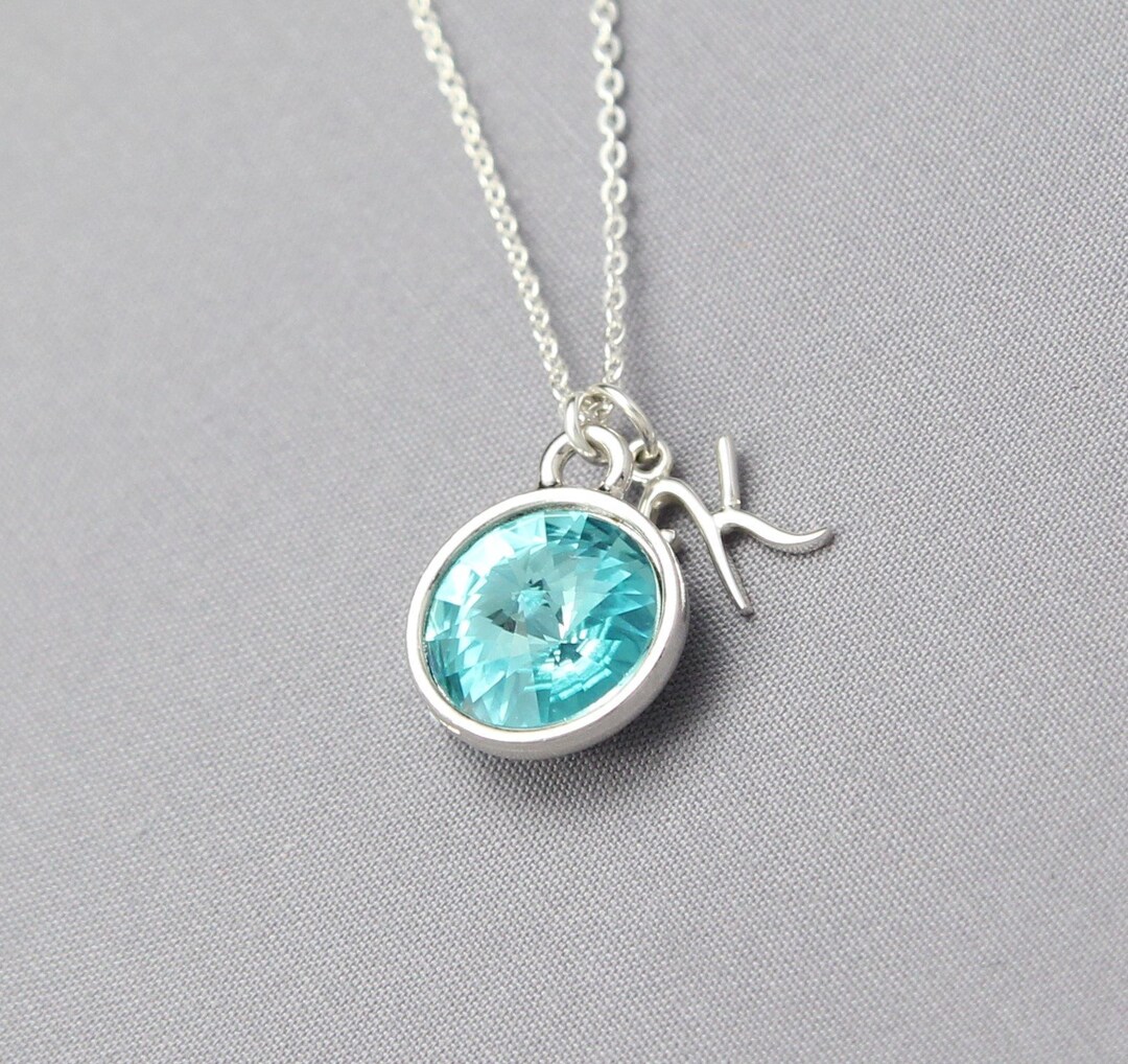 Personalized Necklace for Mom, Birthstone Initial Jewelry, Personalized ...