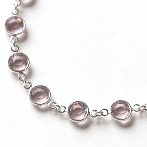 Alexandrite Bracelet, June Birthstone Bracelet, Alexandrite Jewelry, June Birthstone Jewelry, Light Pale Purple Amethyst Crystal Bracelet