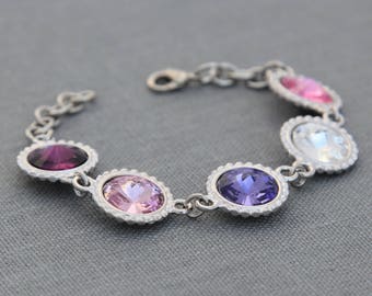 Mother's Day Gift for Wife, Family Birthstone Jewelry, Mom Gift, Custom Birthstone Mother's Bracelet, Grandmother's Bracelet