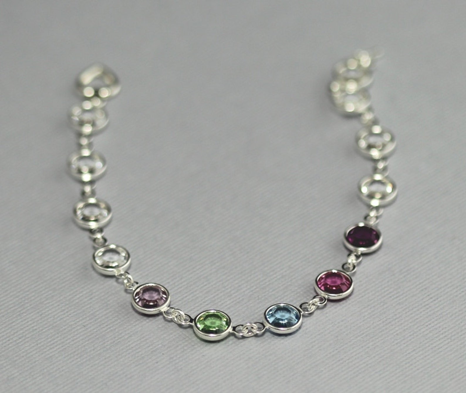 Custom Crystal Birthstone Bracelet Personalized Bracelet Etsy