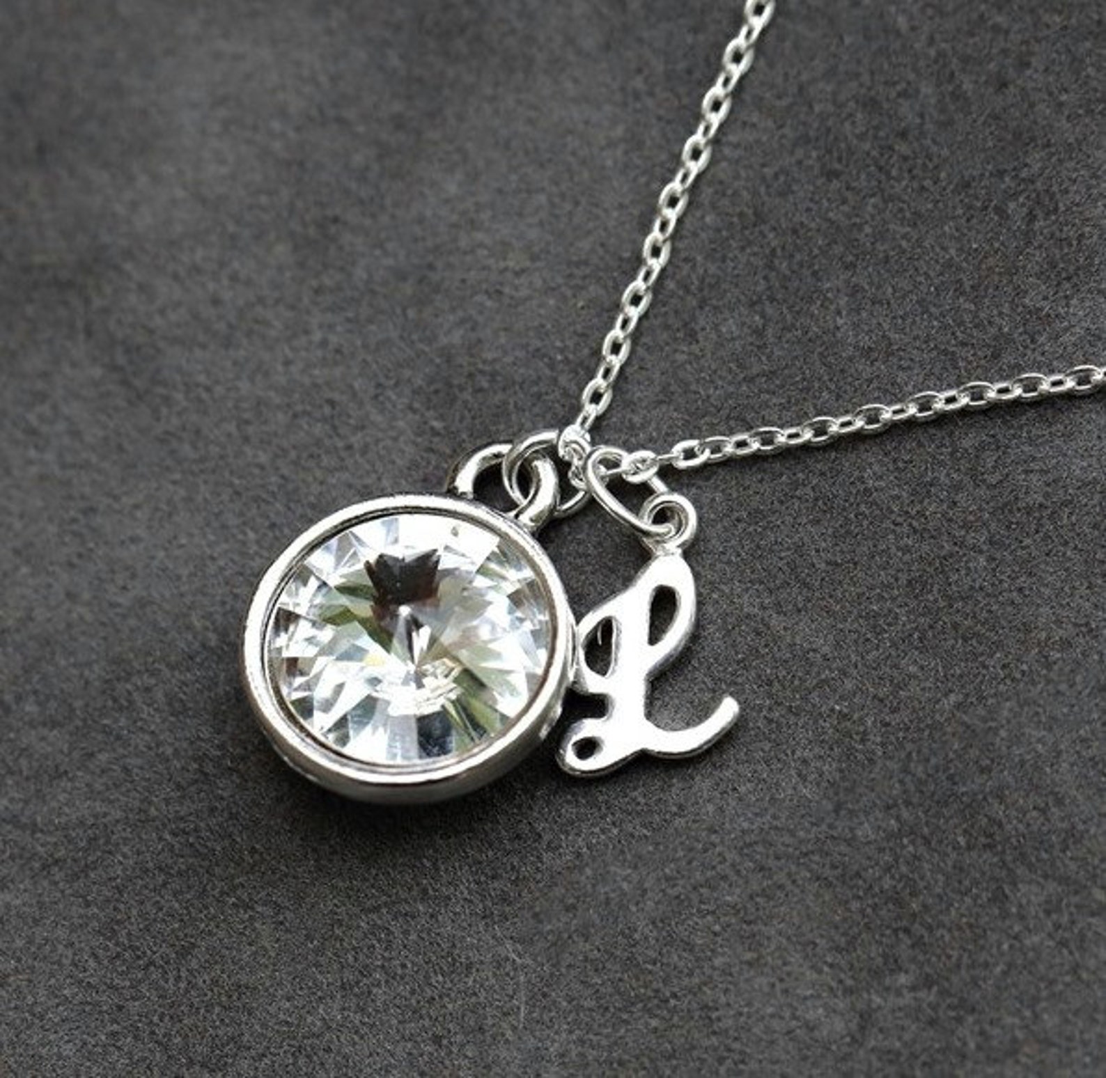 April Birthstone Necklace - Crystal main image 0