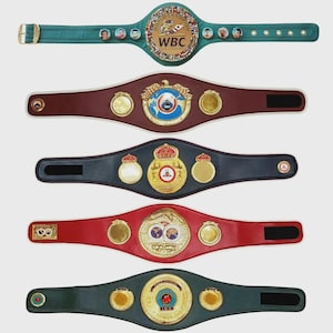 Set of 5 Professional Boxing Championship Belts – Wbc, Wbo, Wba, Ibf & Ibo