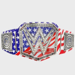 WWE United States Championship Replica Belt – American Flag Design, Adult Size 4mm Brass