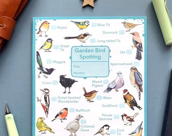 Garden bird watching notepad - Bird watchers journal