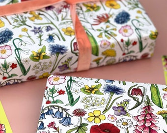 Wildflowers Wrapping Paper - floral paper - Birthday Wrapping Paper - Wedding Wrapping Paper - Decoupage, scrap booking