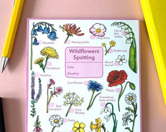 Wildflowers spotting notepad - nature walk journal