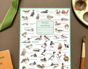 Ducks spotting notepad - Bird watchers journal