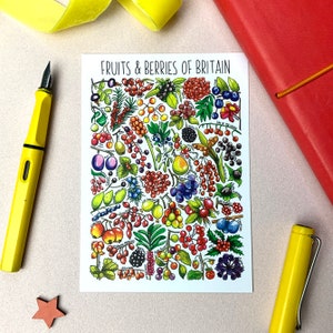 Fruits & Berries of Britain Watercolour Postcard