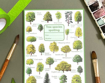 Trees spotting notepad - nature walk journal