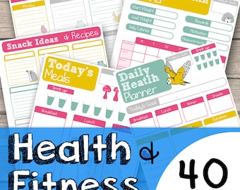 Health and Fitness Planner Printable - Fitness Planner Download - Healthy Eating Planner - Planner for Fitness Lover - Planner Printable