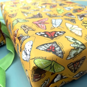 Moths Wrapping Paper watercolour wildlife birthday gift wrap image 10