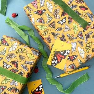 Moths Wrapping Paper watercolour wildlife birthday gift wrap image 2