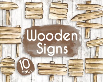 Autumn Wooden Signs Clipart Clip Art - Watercolour signs - Planner Digital Clip Art - invitation clipart - wedding clipart - wedding - 14