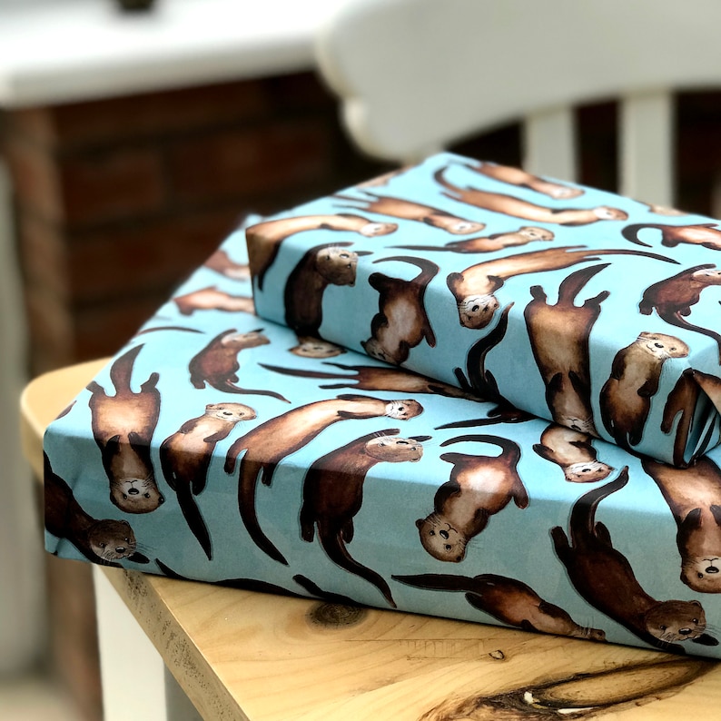 Otter Wrapping Paper Otters Birthday Gift Wrap Etsy UK