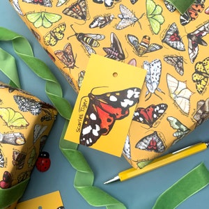 Moths Wrapping Paper watercolour wildlife birthday gift wrap image 9