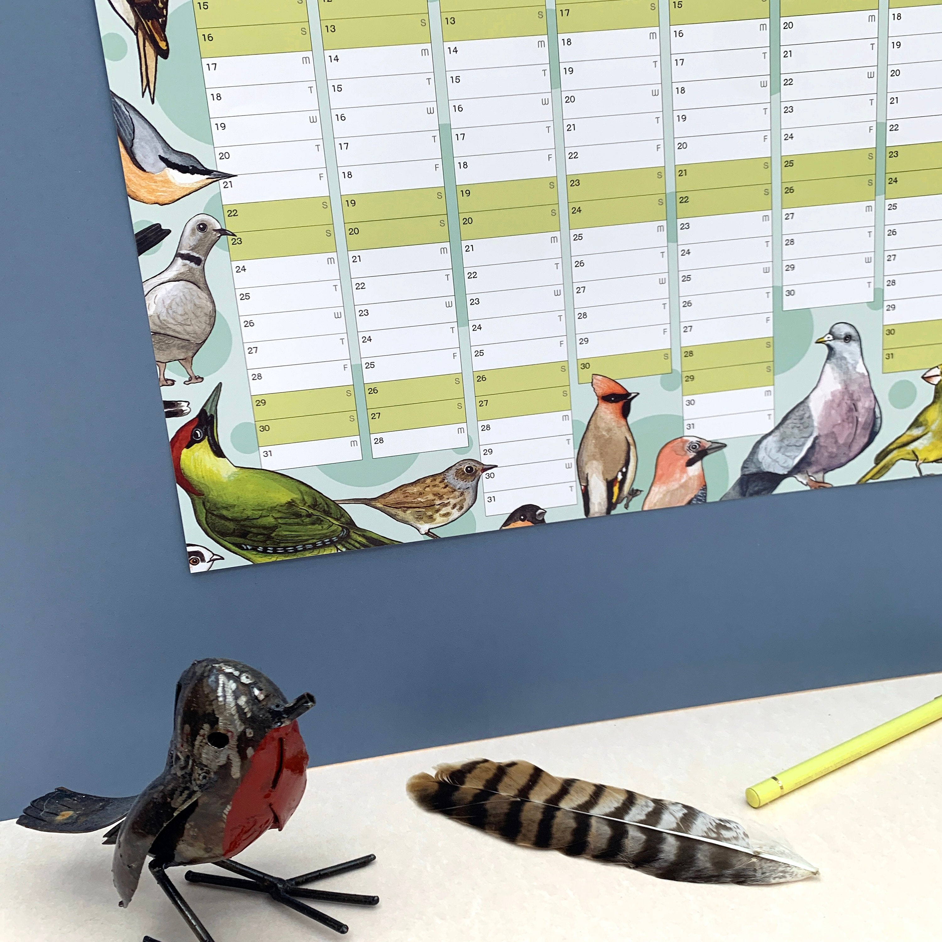 2022 Garden Birds Wall Calendar and Year Planner watercolour Etsy UK