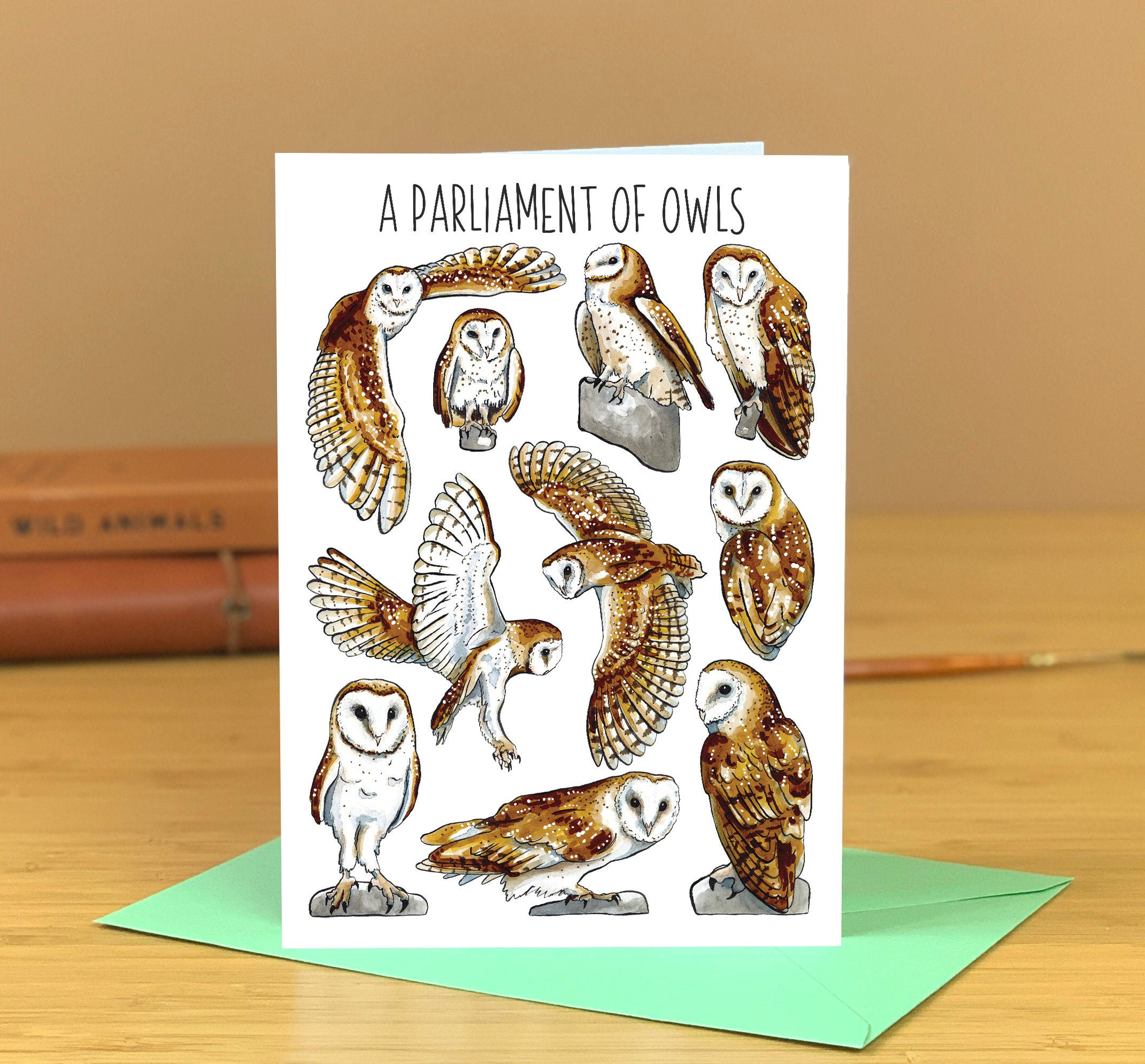 Parliament of Owls Greeting Card Collective Nouns Card for Etsy UK