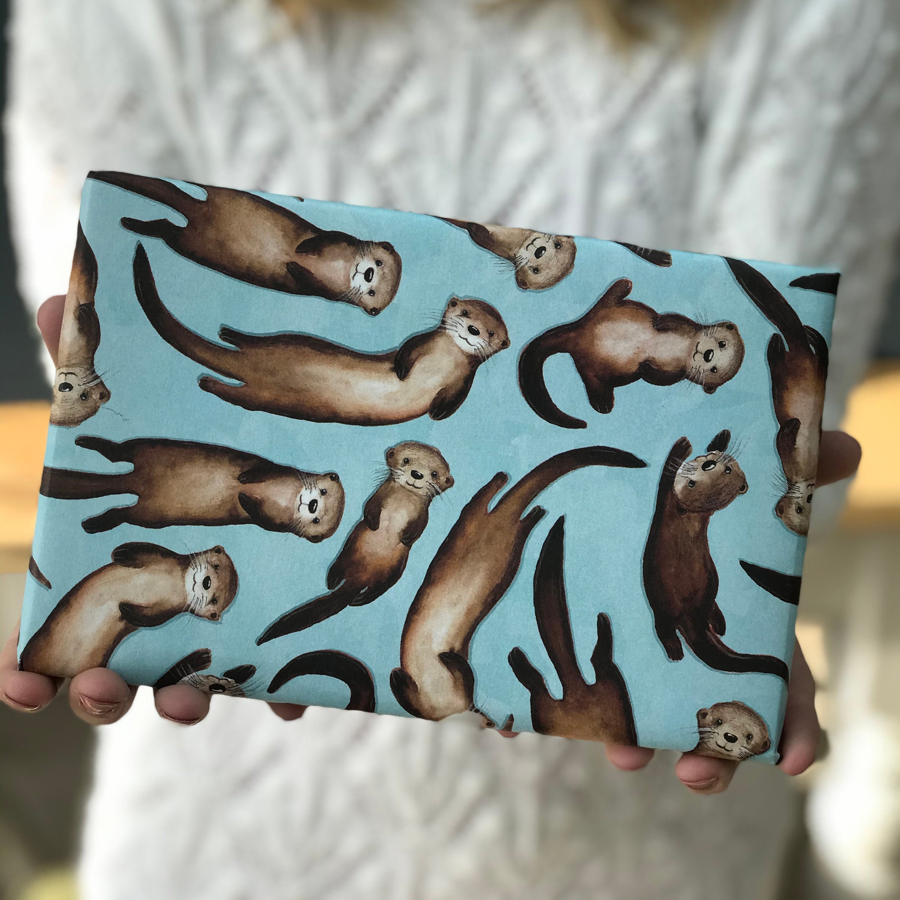 Otter Wrapping Paper Otters Birthday Gift Wrap Etsy UK