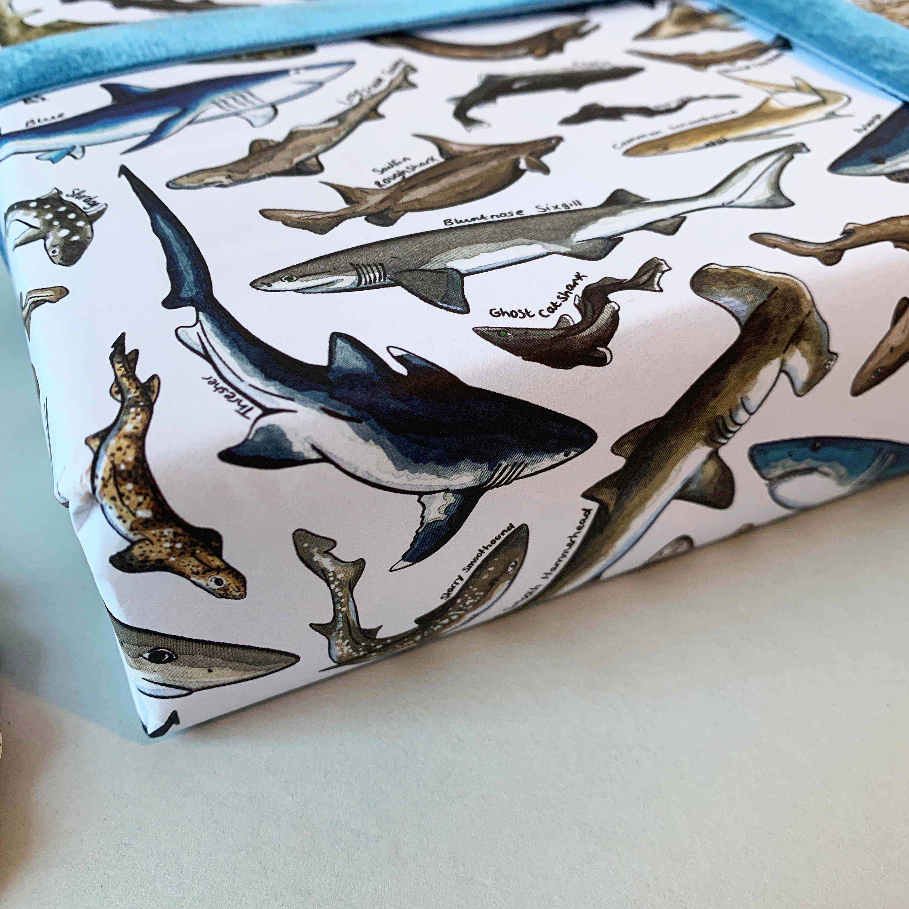 Sharks Wrapping Paper Watercolour Wildlife Birthday Gift Etsy UK