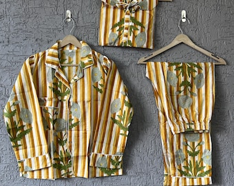 Indian Cotton Pajama Set: Trendy Unisex Summer Bridal Wear
