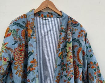 Cotton Velvet Kimono Robe: Bridesmaid Jacket, Morning Tea Coat