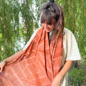 Handwoven naturally dyed cotton khadi scarf