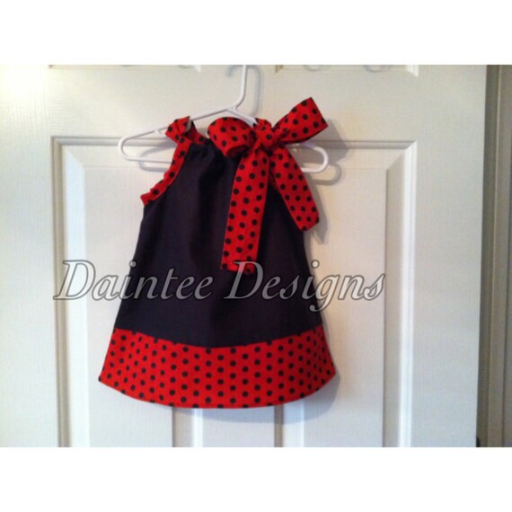 Items similar to Red and Black Dot Pillowcase Dress on Etsy