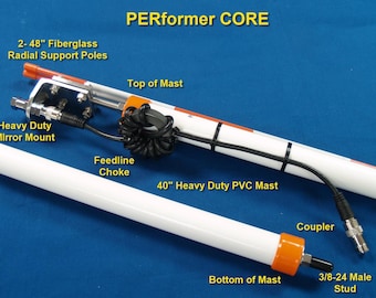 50〜3.5MHz垂直アンテナSmallIR+80m Coil Unit Performer CORE Quarter-wave Vertical Antenna. Award Winning