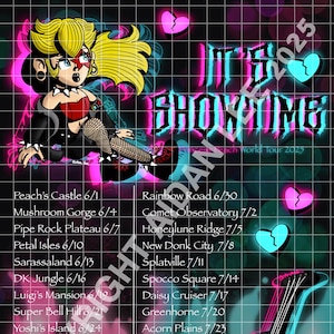 Princess Peach World Tour Poster Original Art Print