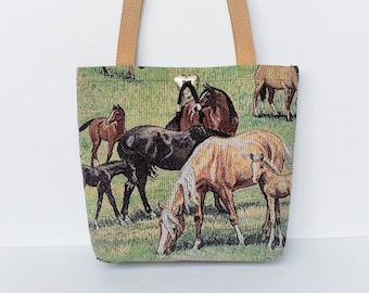 COWGIRL Quilt Style Handbag Purse Western Equestrian HORSES 