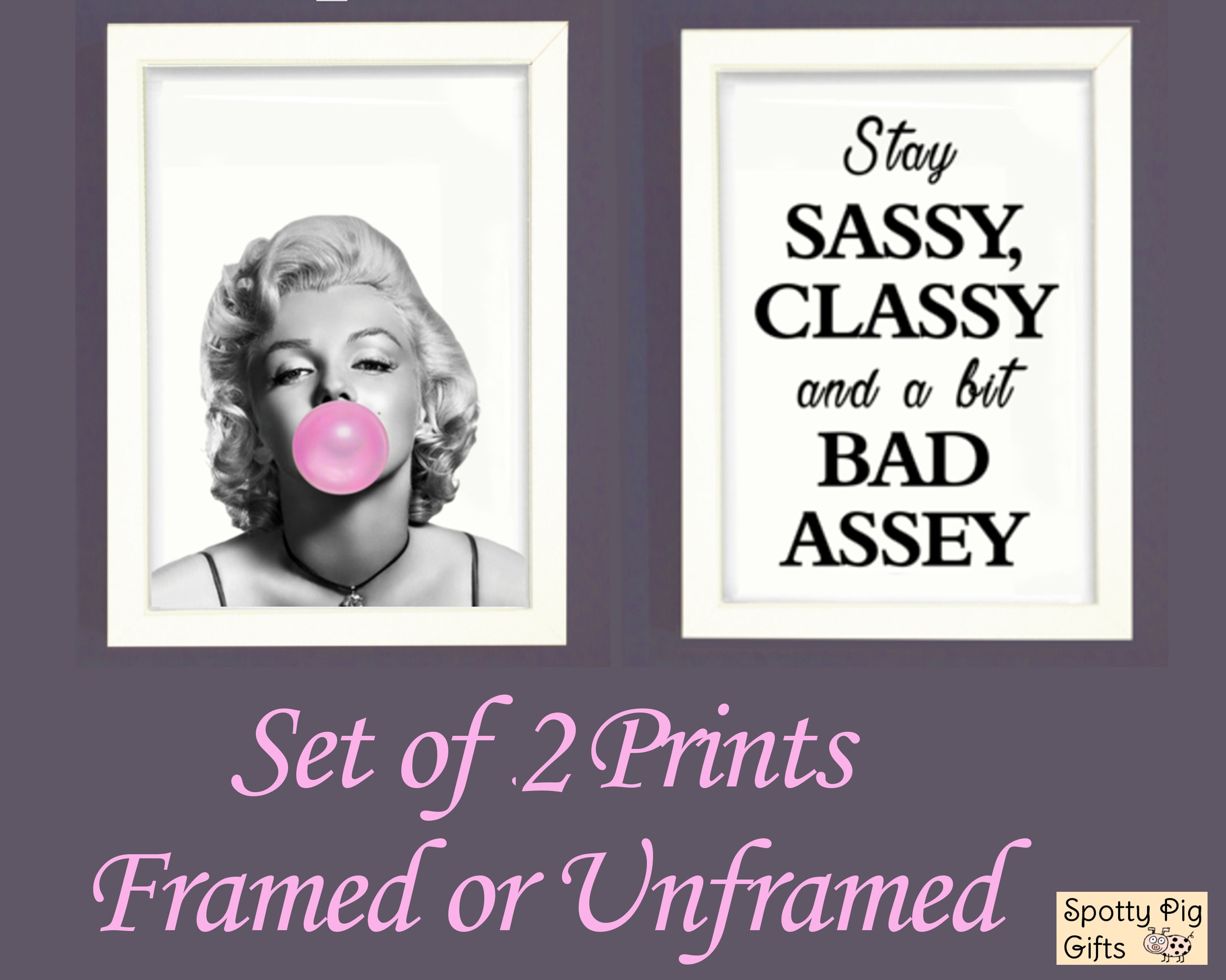 Prints Wall Art Set of 2 Marilyn Monroe & Quote A3 OR A4 OR A5 | Etsy