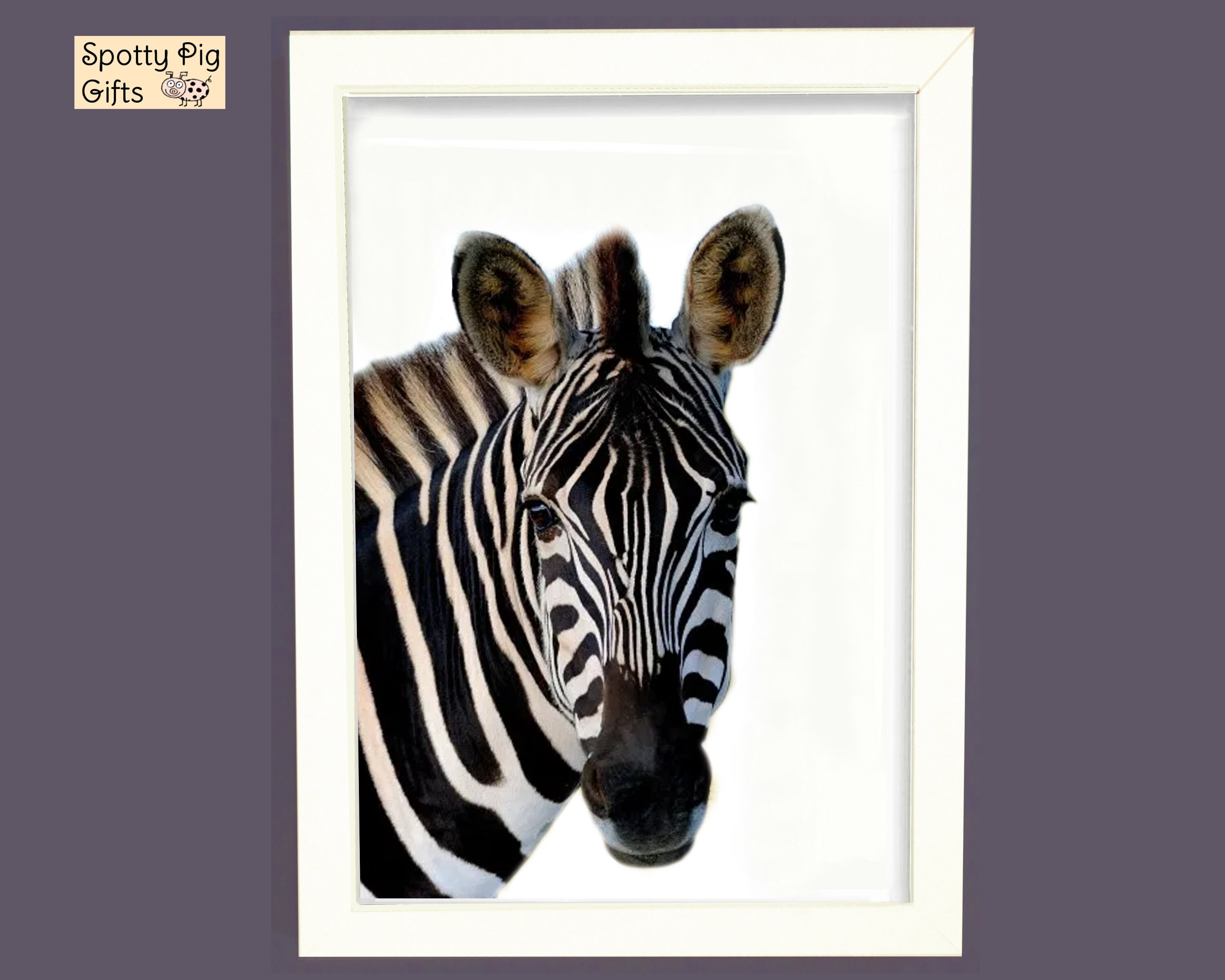 Zebra Print Picture Frameless or Framed Wall Art A3 OR A4 Etsy