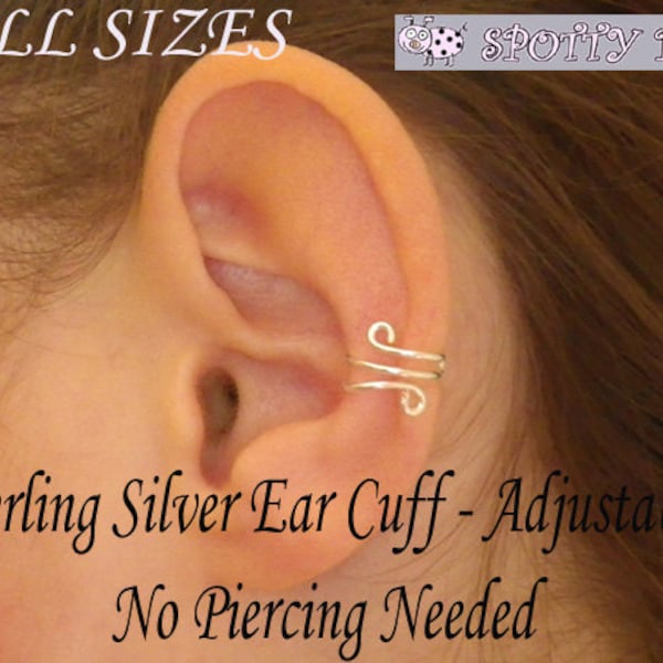 STERLING SILVER .925 Double Wrapped Loop Tragus/Nose/Ear Cuff, Non Pierced Cuff  Gift