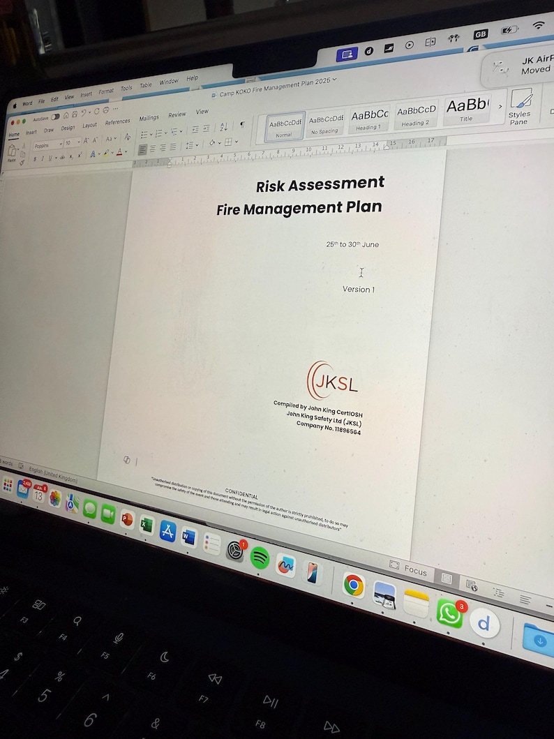 Fire Risk Precautions Rams RAMS Template UK, Fire Safety Plan, Editable Risk Assessment of Method ...