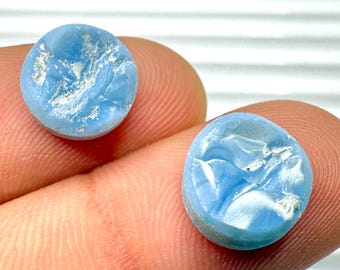 Paar ruwe blauwe opaal: natuurlijke edelstenen voor sieraden, verzamelaars