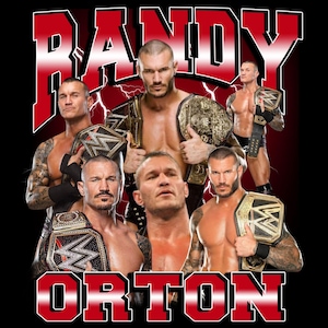 RANDY ORTON T Shirt Design. PNG Digital 4500x5100 px. Football, Retro, 90s Vintage, Bootleg Tee. Instant Download And Ready To Print.